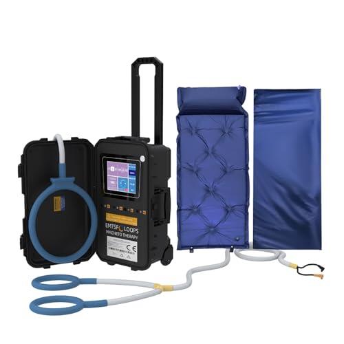 Máquina de terapia magnética, dispositivo de fisioterapia PEMF con cojín inflable, 4 formas de onda, 5 niveles de frecuencia, parámetros de tratamiento preestablecidos, pantalla táctil LCD, no