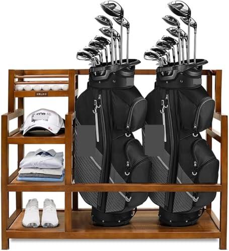 Soporte de almacenamiento para palos de golf y equipos deportivos, organizador de garaje, diseño de metal resistente, solución para ahorrar espacio, 80 x 40 x 100 cm