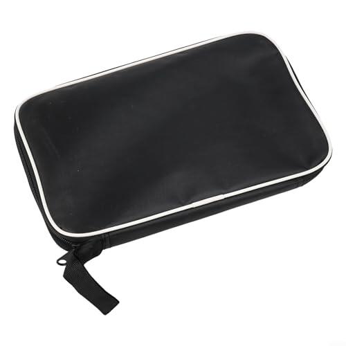 Funda rectangular para remo de ping pong, hecha de tela Oxford con correa de mano para un almacenamiento seguro de raquetas de tenis de mesa en color negro