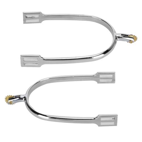 ZJchao Mm Vaqueras Equitación Espuelas para Caballo Aleación de Zinc Espuelas Inglesas para Montar con Paleta de Cobre Giratoria para Entrenamiento y Competiciones Ecuestres
