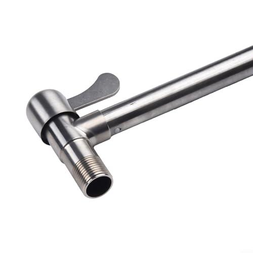 Axorafow Grifo de cocina de acero inoxidable con boquilla giratoria de 360°, grifo de palanca única montado en la pared para fregadero, burbujeador que ahorra agua, resistente al óxido, acabado
