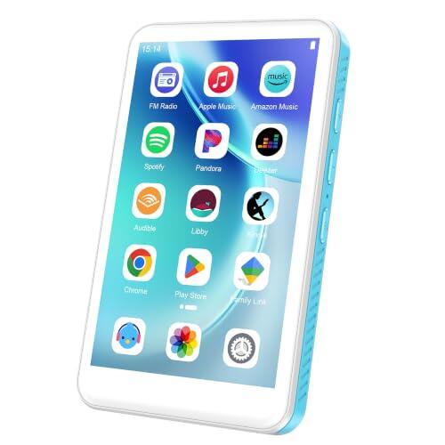 SWOFY D08 Reproductor MP3 Android 13 32GB Pantalla 4" Bluetooth WiFi, MP3 Portátil con Play Store Spotify Audible Radio FM, Soporte Expansión 1TB