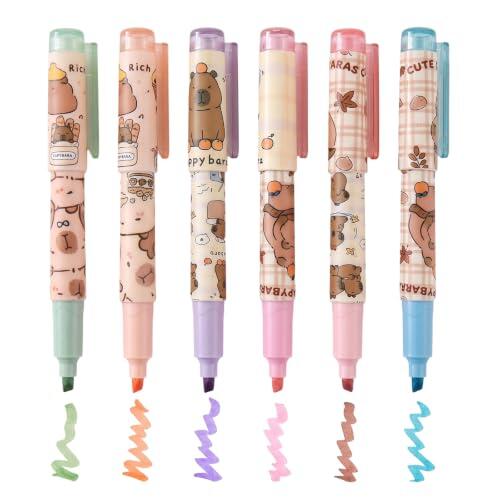 Descubre la revolución en papelería: Set de Subrayadores Pastel Capybara