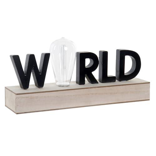 Alexandra House Living Decoración de pared Led mdf Negro natural, 34 x 16 x 8 cm