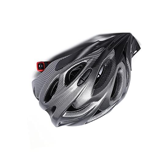 AMONIDA Casco de Seguridad para Bicicleta para Adultos, Casco de Ciclismo Cómodo y Ajustable, Ideal para Patinar y Actividades Al Aire, Construcción Duradera de EPS PC (Fibra de Carbono Negro)