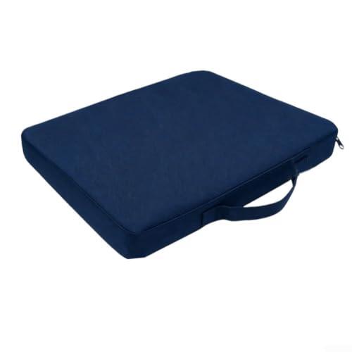 Asiento de estadio, almohadilla impermeable para gradas, con asa y bolsillo con cremallera, alfombrilla de asiento portátil de 5 cm de grosor, para eventos deportivos al aire libre, jardín (azul)