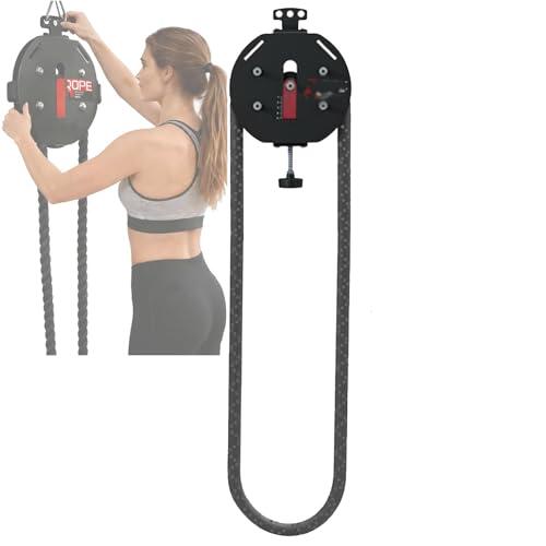 LLOZoo Máquina de Entrenamiento en suspensión, máquina de polea para Gimnasio, Capacidad de Carga: 150 kg, Cuerda de Nailon de 4 m, Resistencia Ajustable, no Requiere Montaje,Red