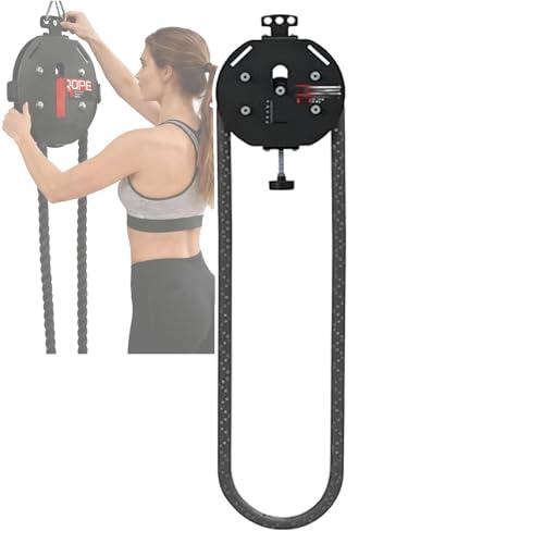 LLOZoo Máquina de Entrenamiento en suspensión, máquina de polea para Gimnasio, Capacidad de Carga: 150 kg, Cuerda de Nailon de 4 m, Resistencia Ajustable, no Requiere Montaje,Black