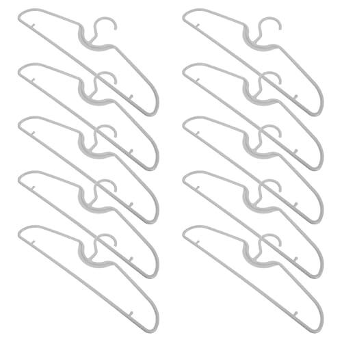 SHINEOFI 10 Unidades Perchas de Plástico Antideslizantes Diseño de Cuello Corto y Estructura en M para Faldas y Suéteres, Optimización de Espacio Vertical en Hogar y Dormitorio