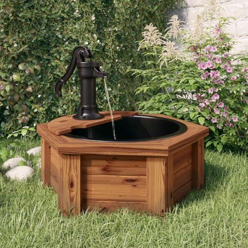 Transforma tu jardín en un oasis de tranquilidad con esta fuente rústica de madera
