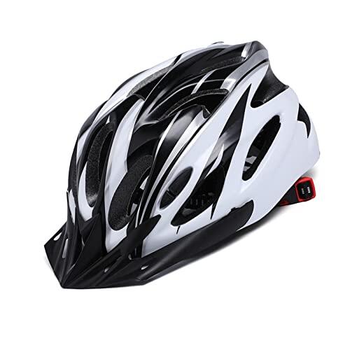 Tbest Casco de Bicicleta Casco de Ciclismo de Seguridad [ para LA Cabeza] Hebilla de PC EPS Integrada Ajustable Ligero Color Llamativo con Protección para LA Cabeza (Blanco Negro)