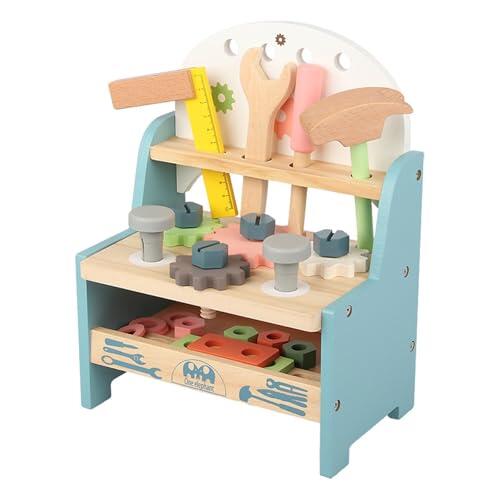 LIXSAZSE Juego de herramientas de reparación para niños, 25 piezas, con llave inglesa y martillo, juguetes de construcción realistas, destornilladores y