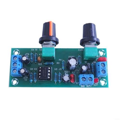 Placa de subwoofer preamplificador con amplificador OP NE5532, filtro de paso bajo 22 Hz-300 Hz, CC 10-24 V, tensión única, pinzas de cobre para construcción de audio DIY, color verde, 78 x 32 mm