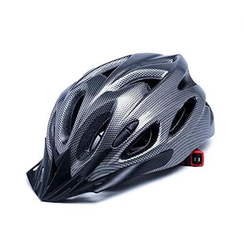 Tbest Casco de Bicicleta Casco de Ciclismo de Seguridad [ para LA Cabeza] Hebilla de PC EPS Integrada Ajustable Ligero Color Llamativo con Protección para LA Cabeza (Fibra de Carbono Negro)