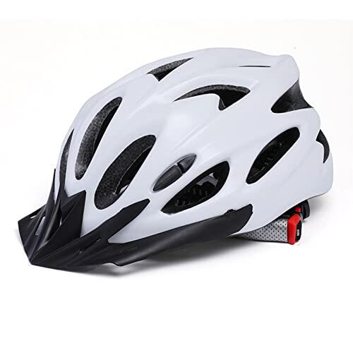 Tbest Casco de Bicicleta Casco de Ciclismo de Seguridad [ para LA Cabeza] Hebilla de PC EPS Integrada Ajustable Ligero Color Llamativo con Protección para LA Cabeza (White)
