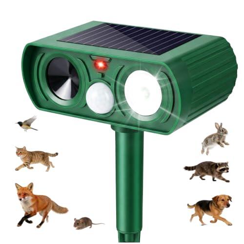 Repelente Gatos, Repelente Ultrasónico Energía Solar