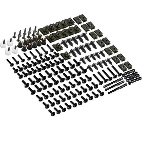 Kit de carenado de motocicleta, kit completo de carenado de motocicleta, sujetadores de aluminio de alta resistencia para carenados, parabrisas y paneles de carrocería, negro (M5/M6/M7/M8)
