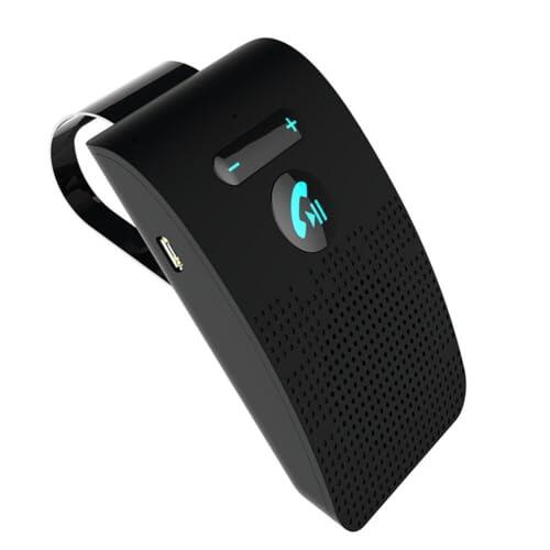 ZYWUOY Kit manos libres inalámbrico para coche, altavoz ABS con doble teléfono y encendido automático, sensor de vibración para una conducción segura