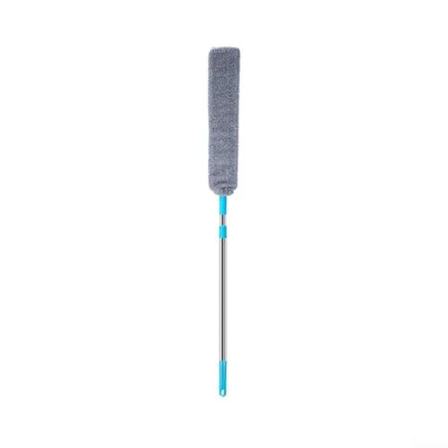 Plumero de plumas extensible, herramienta de limpieza retráctil para techos altos y debajo de la cama, varita de microfibra suave con cepillo electrostático, removedor de polvo lavable para limpieza