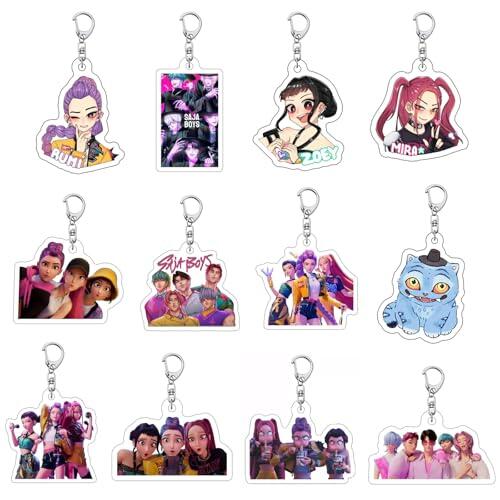 UNIPORE 12 Piezas Llaveros hunt para Bolsitas de Regalo, Llaveros Acrílicos Estilo Anime, Colgantes para Fans, Coleccionistas, Niñas y Regalos de Fiesta
