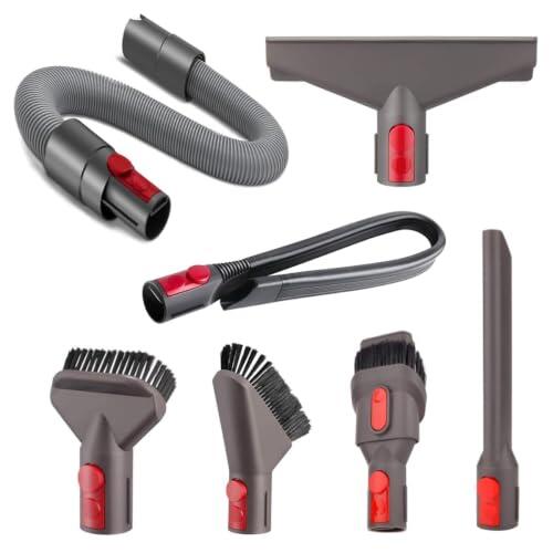 7 Piezas Accesorios Aspiradora para Dyson V8 V10 V11 V12 V15, Conjunto de Cepillos y Repuestos para Dyson Incluye Cepillos, Boquillas y Manguera Flexible, para Coche, Sofás y Espacios Reducidos