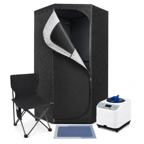 Juego de tienda de campaña para sauna de vapor, 1350 W, 3 l, de satén de algodón, plegable con