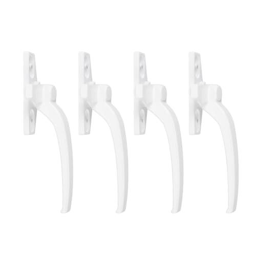 Annadue Manija de Ventana Abatible de Aleación de Aluminio con Cerradura, Herrajes para Ventana de Empuje para Seguridad Externa Plana y Abierta, Cerradura de Manija de para el Hogar, Oficina, (WHITE)