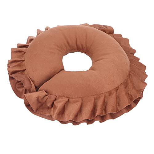 Eminchu Cojín de Soporte para el Cuello en Forma de U, Suave, para Salón de Belleza, Spa, Mesa de Masaje, Cama, Almohada para Adultos, Cómodo Poliéster (Café)