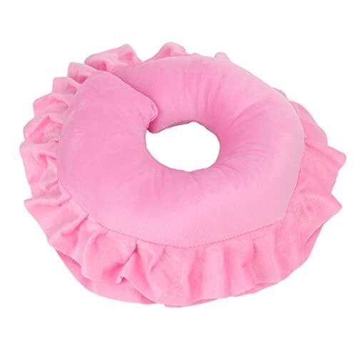 Eminchu Cojín de Soporte para el Cuello en Forma de U, Suave, para Salón de Belleza, Spa, Mesa de Masaje, Cama, Almohada para Adultos, Cómodo Poliéster (PINK)