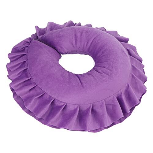 Eminchu Cojín de Soporte para el Cuello en Forma de U, Suave, para Salón de Belleza, Spa, Mesa de Masaje, Cama, Almohada para Adultos, Cómodo Poliéster (PURPLE)