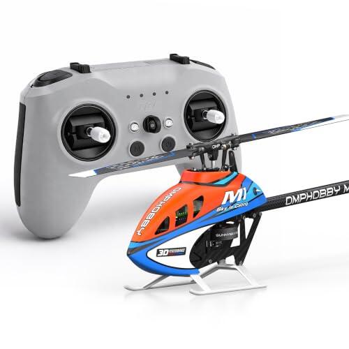 OMPHOBBY M1 V3 PRO 100 Class Mini 3D RC Helicóptero listo para volar | Helicóptero teledirigido 6CH con receptor ELRS integrado y control de vuelo OFS3+, motor sin escobillas