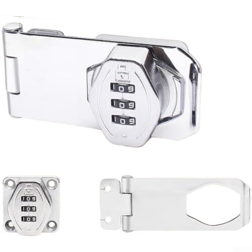 Cerradura de gabinete de aleación de zinc con placa de 90 grados para seguridad de cajones y armarios, cerradura de combinación de instalación sin taladro para armario de cocina, pestillo de