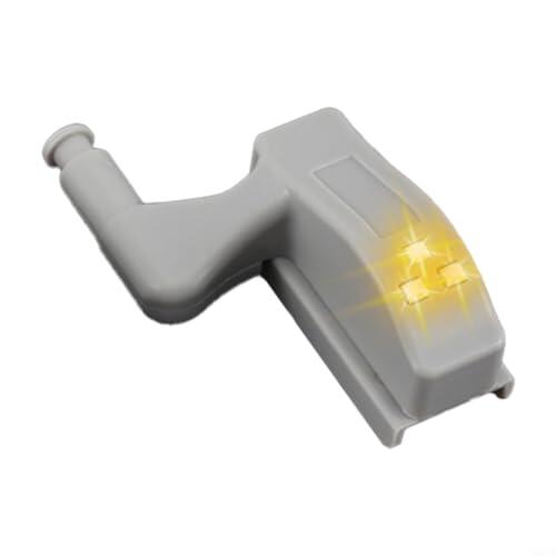 Entgoinggo Luz de bisagra de gabinete con sensor automático para armario, armario, lámpara de puerta interior que se activa en abierto para batería Solución de iluminación de armario para cocina