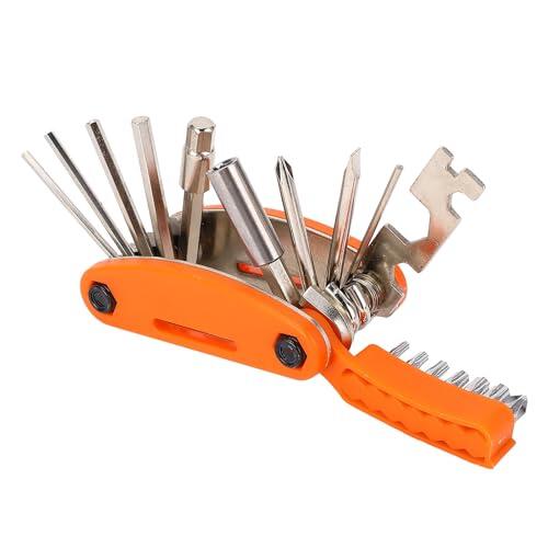 Stylebest Kit de Herramientas de Reparación de Bicicletas 21 en 1, Herramienta Plegable Portátil para Mantenimiento de Bicicletas (Naranja)