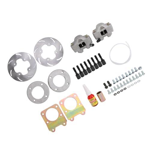 LiebeWH Kit de Conversión de Freno de Disco Delantero Kit de Freno de Disco Eléctrico ATV de Metal con 2 Pinzas 2 Rotores Ajuste de Frenado Mejorado para 450 Foreman 1998 2004 y 300 Fourtrax 4x4