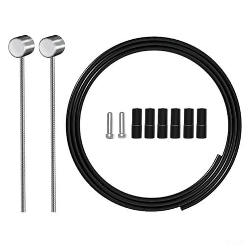 Caswynlife Juego de 2 cables de freno y cambio de bicicleta con carcasa para bicicletas de montaña y carretera, alambre interior de acero galvanizado y funda exterior de PVC, resistencia mejorada al