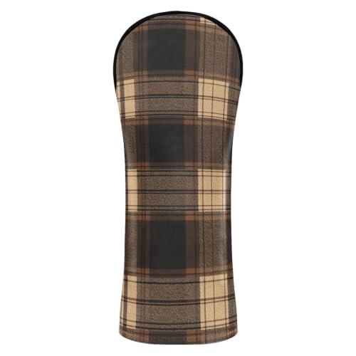 Fundas de golf de piel sintética marrón a cuadros híbridos