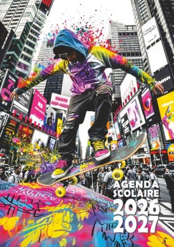 Agenda scolaire 2026 2027: Skateboard & hip-hop - Une page par jour en petit format 12x17 cm pour les élèves de CM1, CM2, collège et lycée fans de skate et de culture urbaine