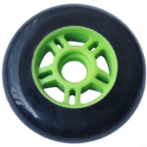 Lastdaytime Ruedas de poliuretano de 100 mm para patines en línea y scooters, diseño de doble rodamiento para alta velocidad, ruedas de repuesto antideslizantes y silenciosas (verde + negro)