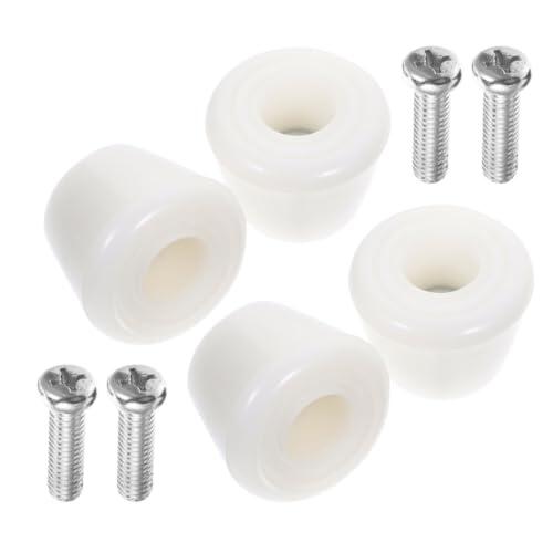 HINTRMENT 4 Juegos de Frenos de Punta para Patines de Cuatro Ruedas en PU Blanco, Fácil Control y Uso Versátil, Ideales para Pistas de Hielo y Exteriores