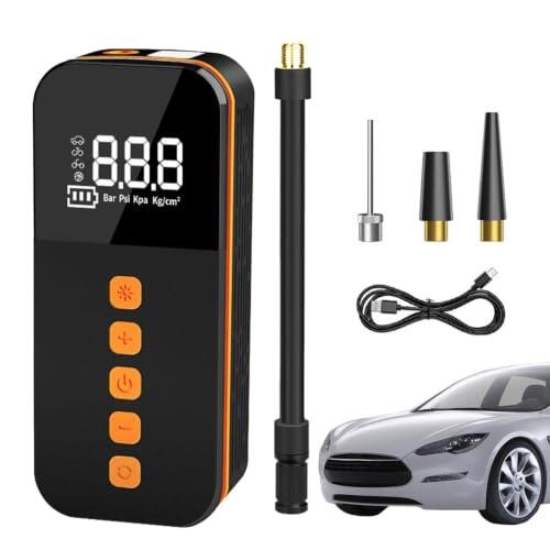 Portable Tire Inflator - ABS, Digital Pressure Gauge Cordless Air Pump