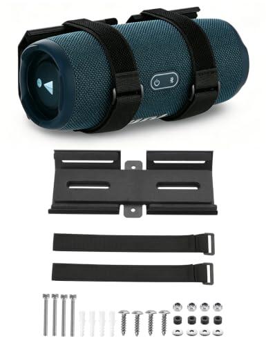 POSKART Soporte de altavoz para moto acuática y pared, soporte de pared ajustable de metal con cintas de y amortiguación EVA, apto para altavoces portátiles de hasta 36 cm de circunferencia