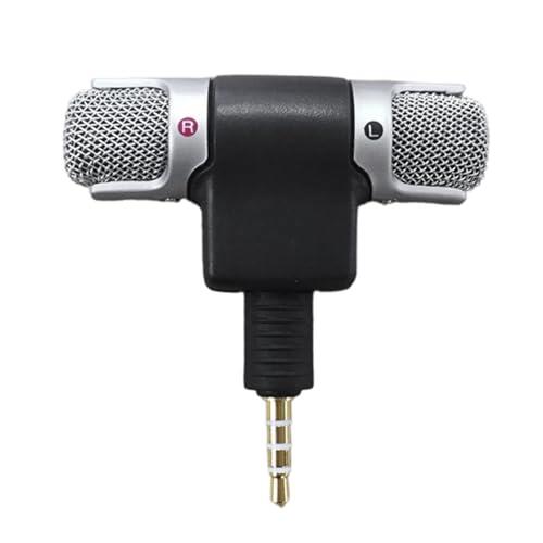 FOLODA Micr estereofónico direccional para dispositivos móviles de sonido de computadora, sensibilidad de 38 dB, claridad de construcción delgada, registro de voz