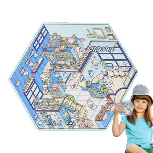 Pegatinas De Escenas Dibujos Animados Mini Paisaje Apilable 3D De Dibujos