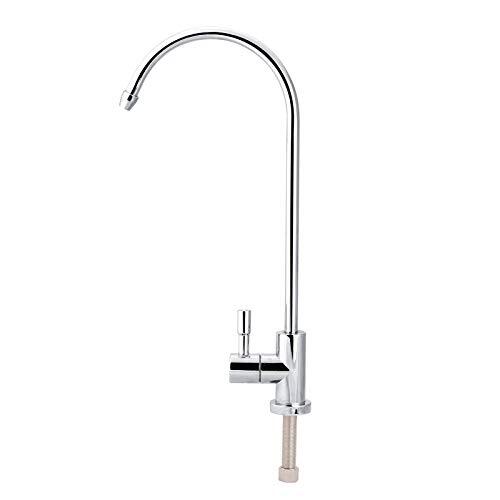 Zerodis Grifo para Fregadero de Cocina de 1/4 '', Material de Aleación de Zinc, Grifo con Filtro de Agua Potable Cromado RO con Rotación de 360 ​​grados
