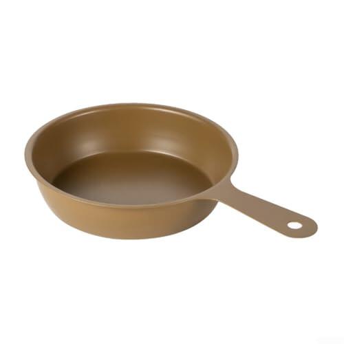 Accarugty Mini sartén para camping, sartén portátil para exteriores, utensilios de cocina para mochileros, senderismo compacto, sartén para huevos de acero inoxidable 304, freidora pequeña