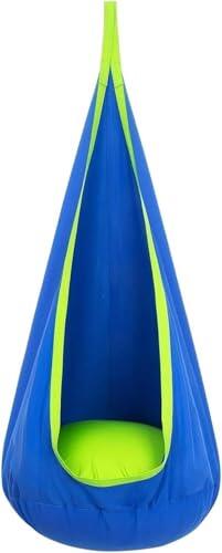 Columpio con iluminación LED, tela de nailon de alta calidad, cojín inflable, para interior y exterior, color azul