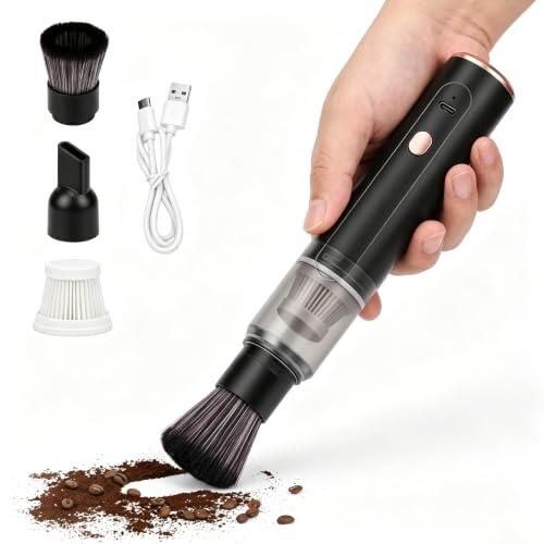 Jectse Limpiador de Molinillo de café, Aspirador de café en Polvo Inalámbrico y Mini, Removedor de Posos de de Mano, Ideal para Automóvil, Hogar, Oficina, Limpiador de Molinillo de Expreso Portátil