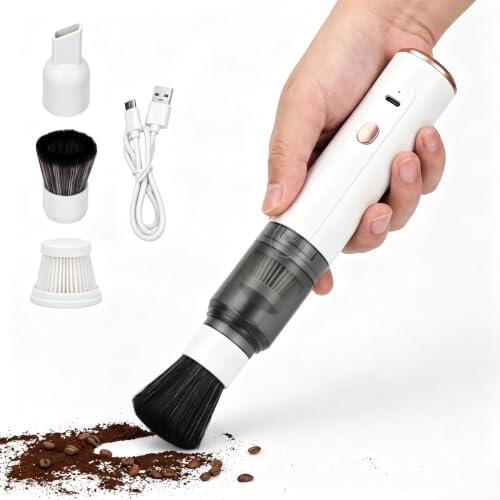 Jectse Limpiador de Molinillo de café, Aspirador de café en Polvo Inalámbrico y Mini, Removedor de Posos de de Mano, Ideal para Automóvil, Hogar, Oficina, Limpiador de Molinillo de Expreso Portátil