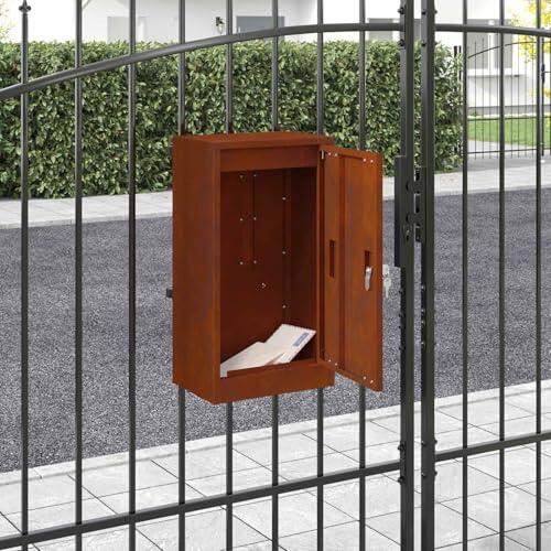 Zentexion Buzón de acero galvanizado resistente a la intemperie, 30 x 20 x 55 cm, con cerradura, buzón de pie con gran capacidad, moderno metal para puerta de casa, jardín y jardín delantero